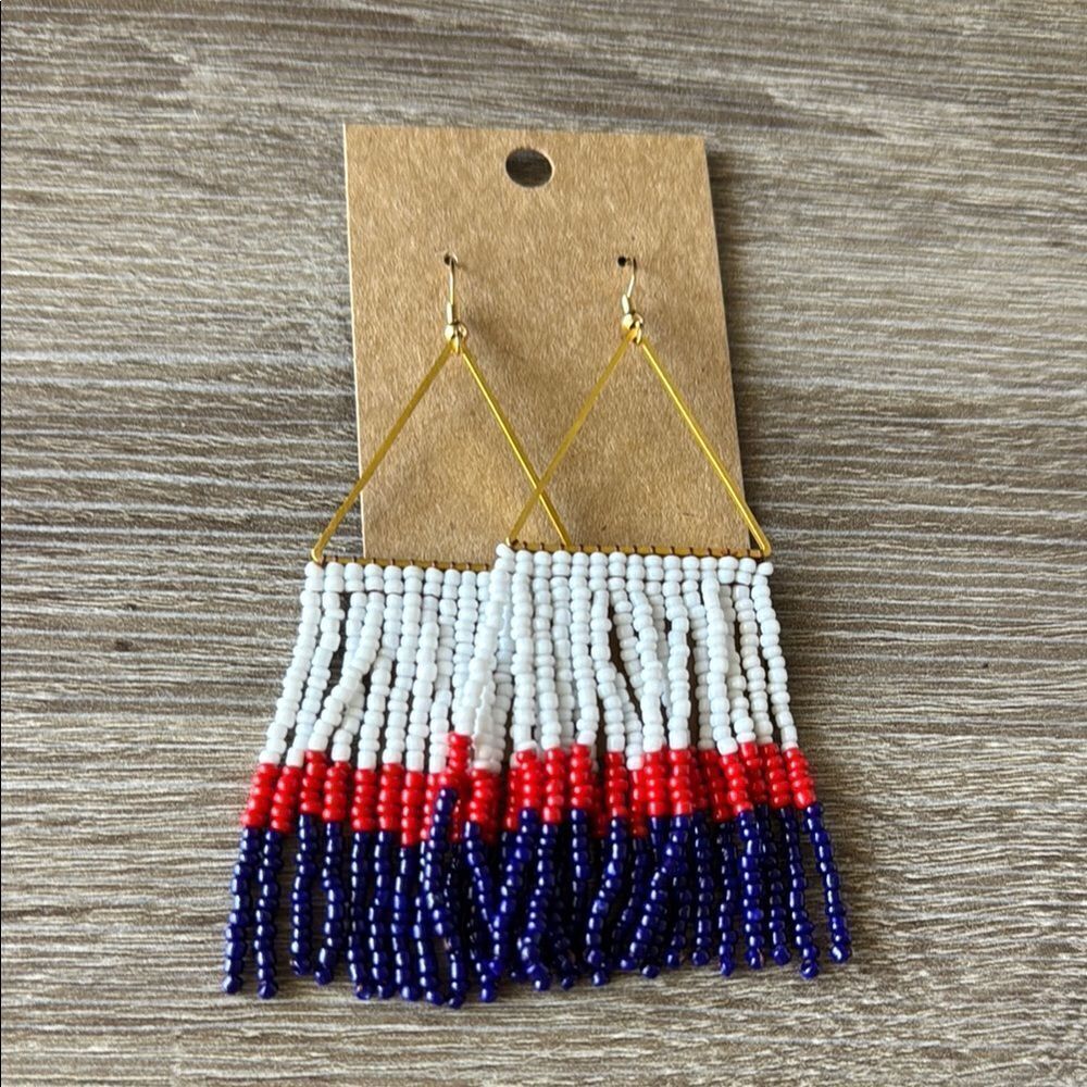 Beaded Fringe Earrings A1295